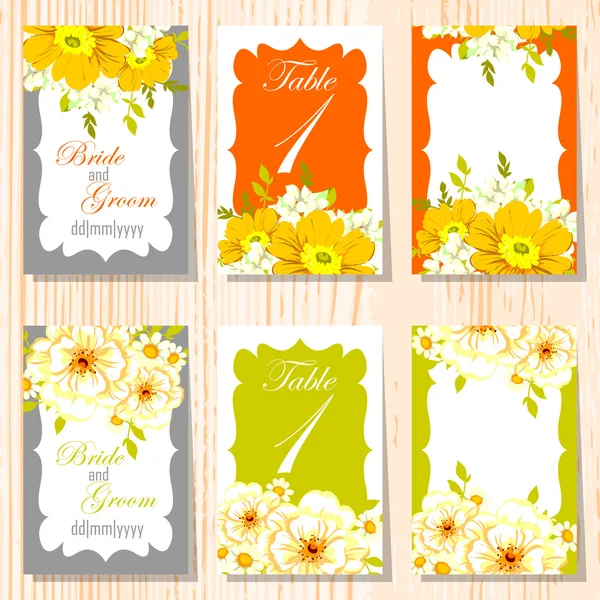 Cartes d'invitation de mariage — Image vectorielle