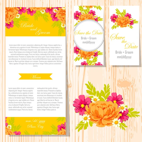 Wedding invitation cards — Stock Vector