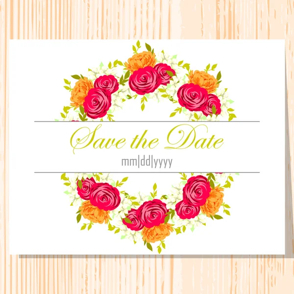 Tarjeta de invitación de boda — Vector de stock