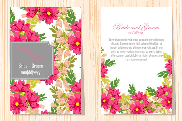 Tarjetas de invitación de boda — Vector de stock