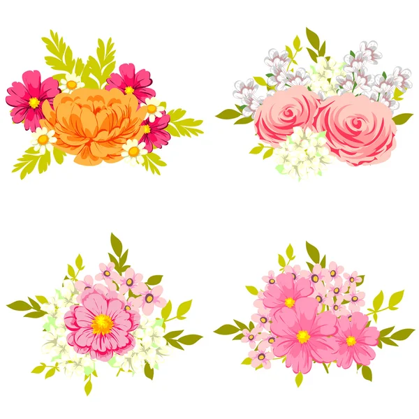 Set of different flowers — Stock Vector