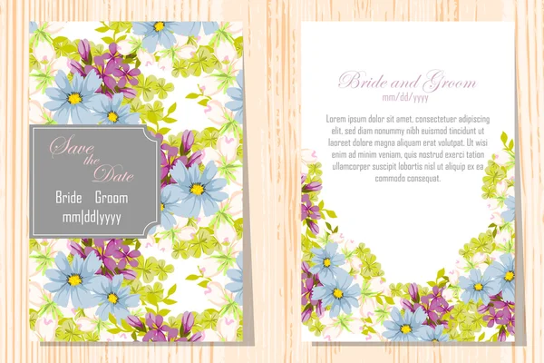 Cartes d'invitation de mariage — Image vectorielle