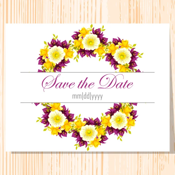 Cartão de convite de casamento — Vetor de Stock