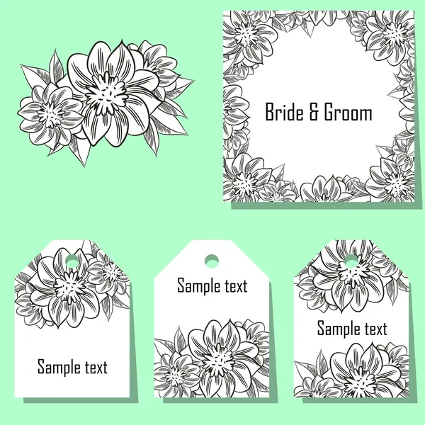 Conjunto de tarjetas de invitación — Vector de stock