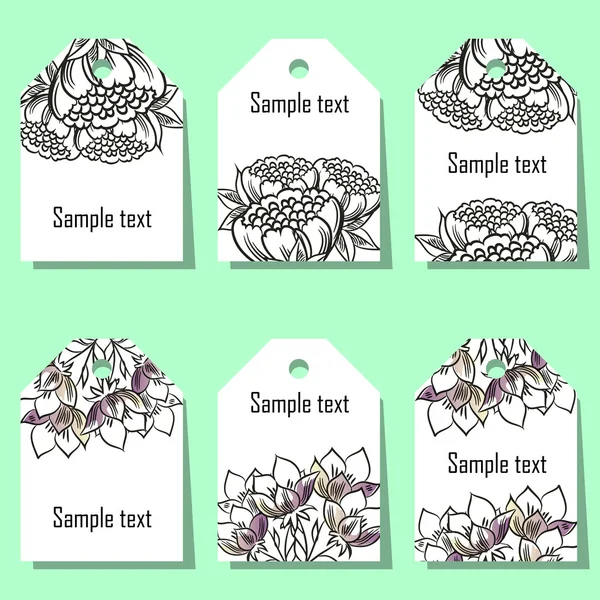Set of floral labels — Stock Vector
