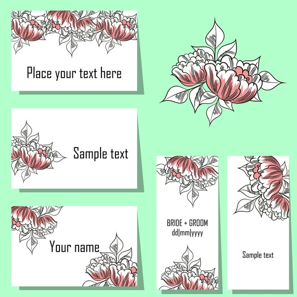 Çiçek arka plan kartları — Stok Vektör
