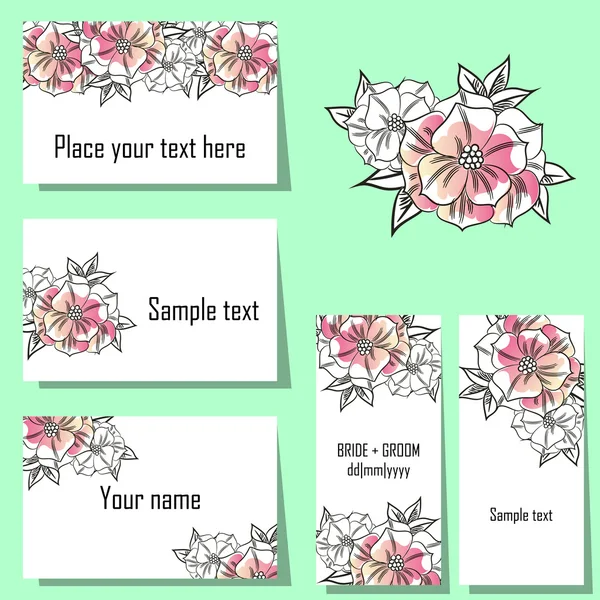 Flower background cards — Stock Vector