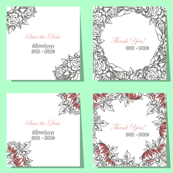 Conjunto de tarjetas de invitación — Vector de stock