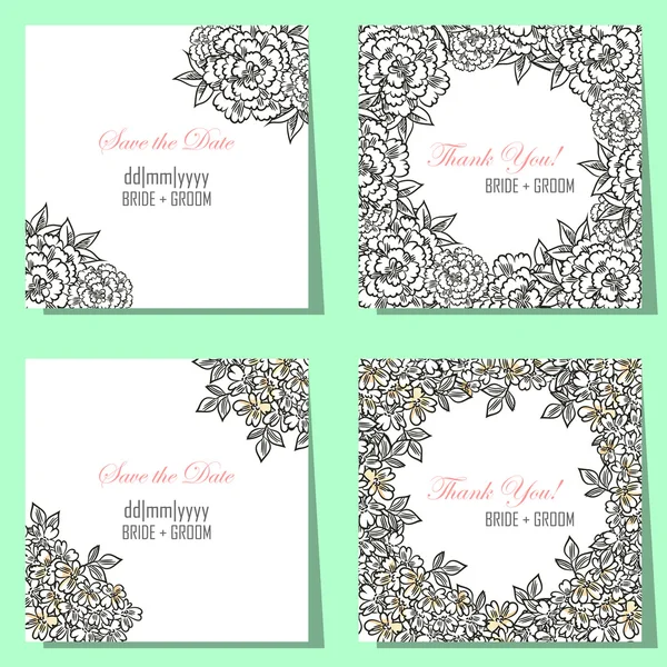 Conjunto de tarjetas de invitación — Vector de stock