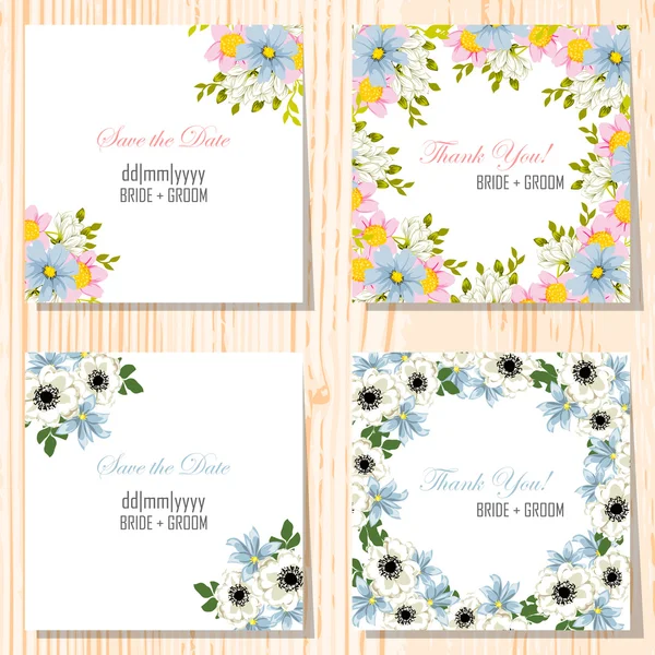 Tarjetas de invitación de boda — Vector de stock