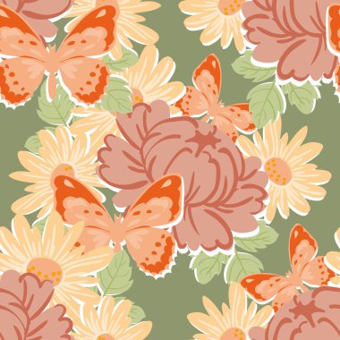 çiçek arka plan ile Seamless Modeli