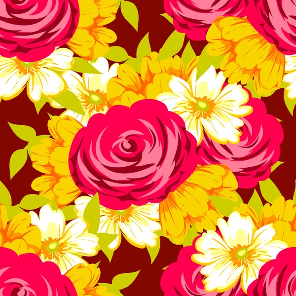 Model fără sudură cu fundal floral — Vector de stoc