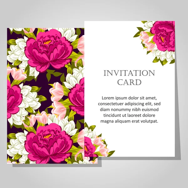 Invitations à fond floral — Image vectorielle