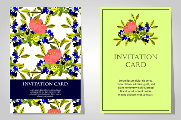Pozvánky s květinovým pozadím — Stockový vektor