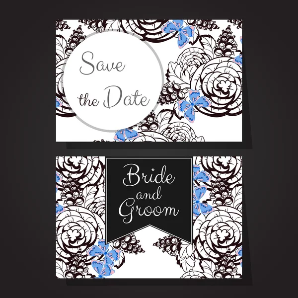 Cartes d'invitation de mariage — Image vectorielle