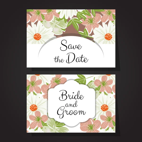 Tarjetas de invitación de boda — Vector de stock