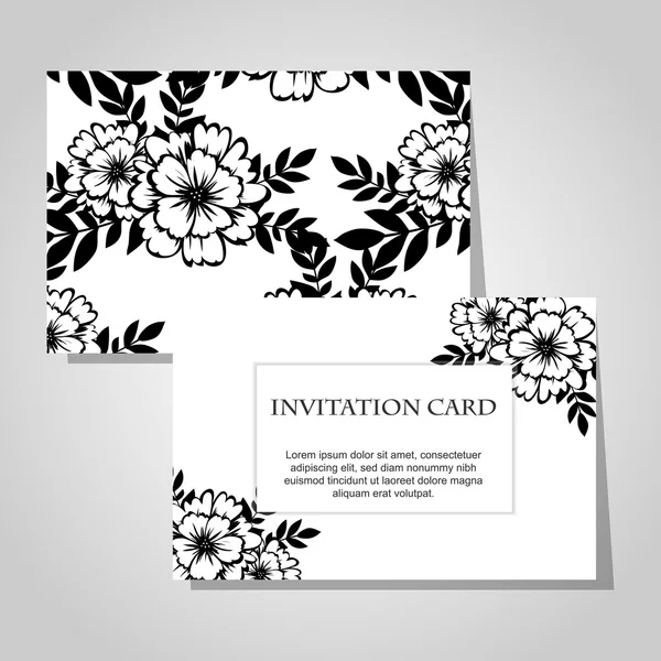 Set of floral  invitations — Stock Vector