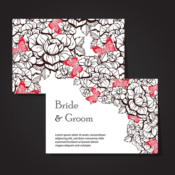 Carte d'invitation de mariage — Image vectorielle