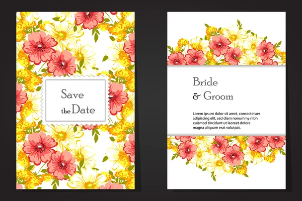 Cartes d'invitation de mariage — Image vectorielle