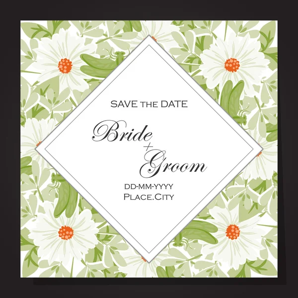 Carte d'invitation de mariage — Image vectorielle