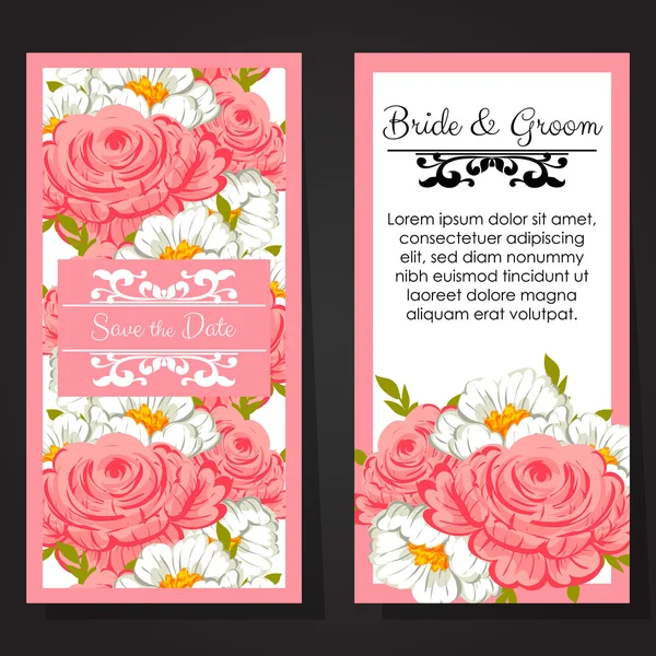 Tarjetas de invitación de boda — Vector de stock