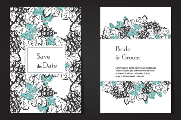 Cartes d'invitation de mariage — Image vectorielle