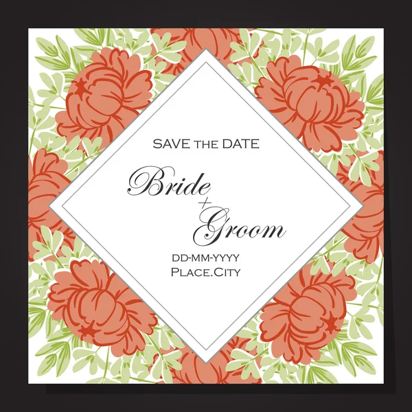 Carte d'invitation de mariage — Image vectorielle