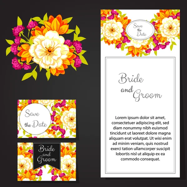 Wedding invitation cards — Stock Vector