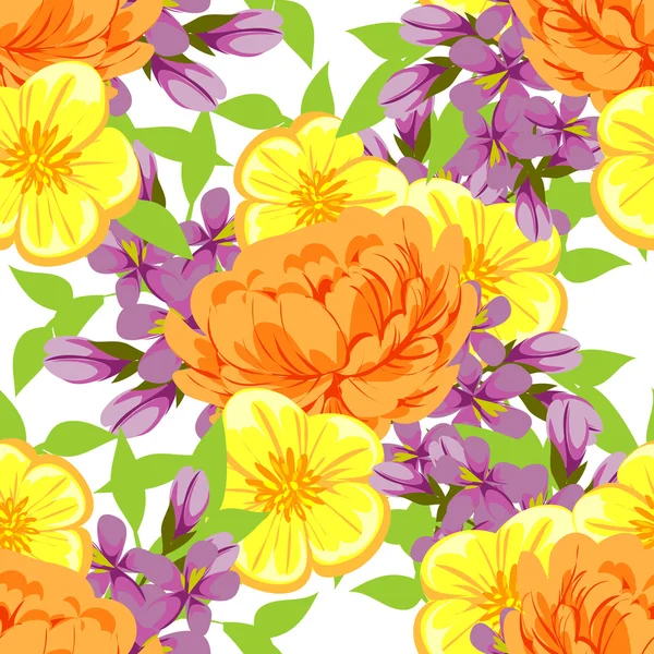 Patrón sin costuras con fondo floral — Vector de stock