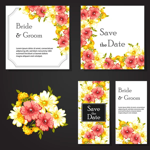 Wedding invitation cards — Stock Vector