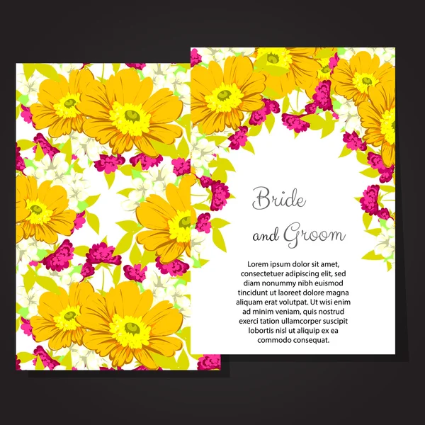 Cartes d'invitation de mariage — Image vectorielle