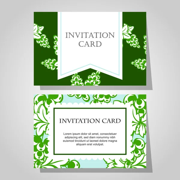 Conjunto de invitaciones florales — Vector de stock