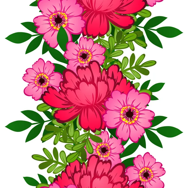 Motif sans couture avec fond floral — Image vectorielle