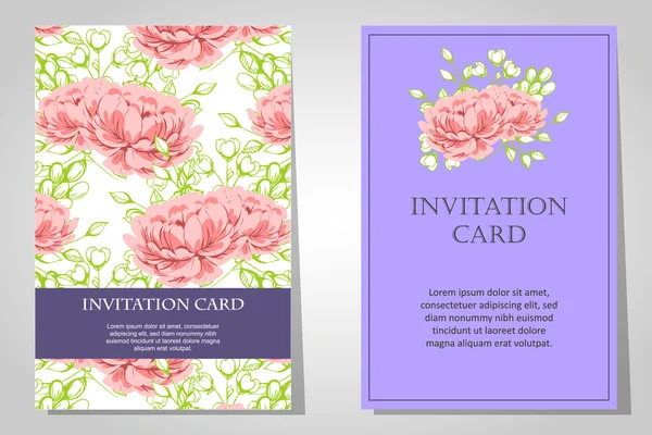 Προσκλήσεις με floral φόντο — Διανυσματικό Αρχείο