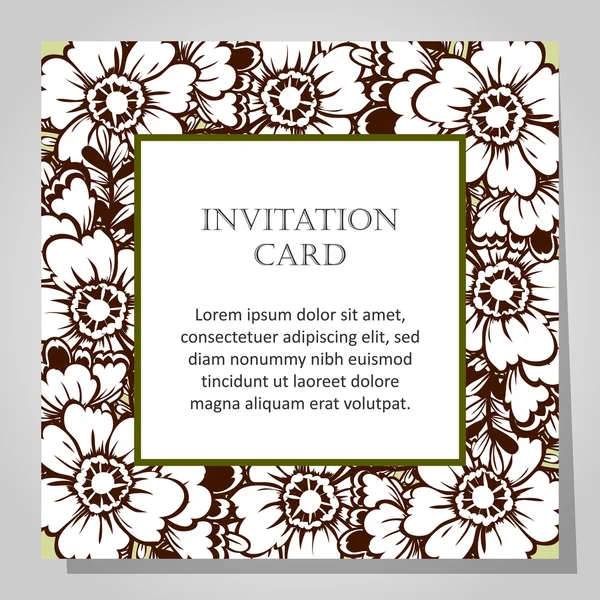 Floral  invitation card — Stock Vector