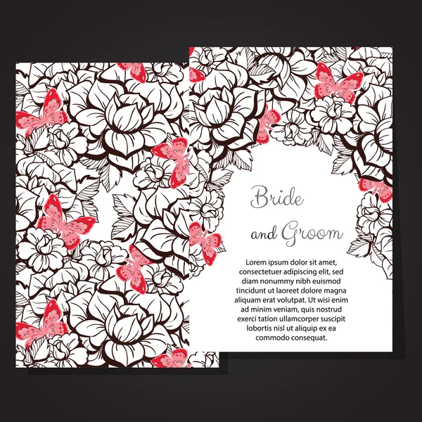 Carte d'invitation de mariage — Image vectorielle