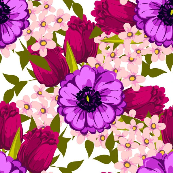 Patrón sin costuras con fondo floral — Vector de stock