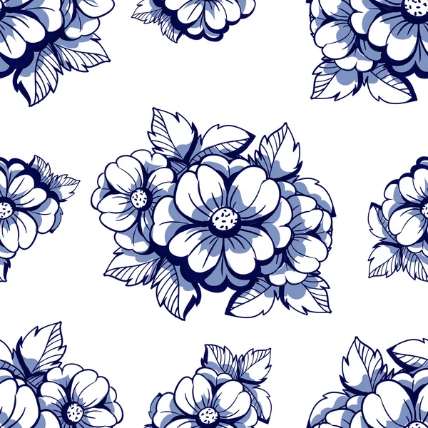 Motif sans couture avec fond floral — Image vectorielle