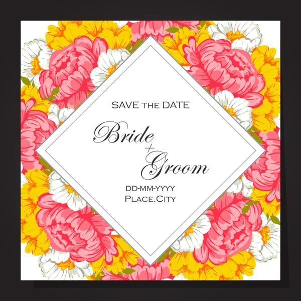 Carte d'invitation de mariage — Image vectorielle