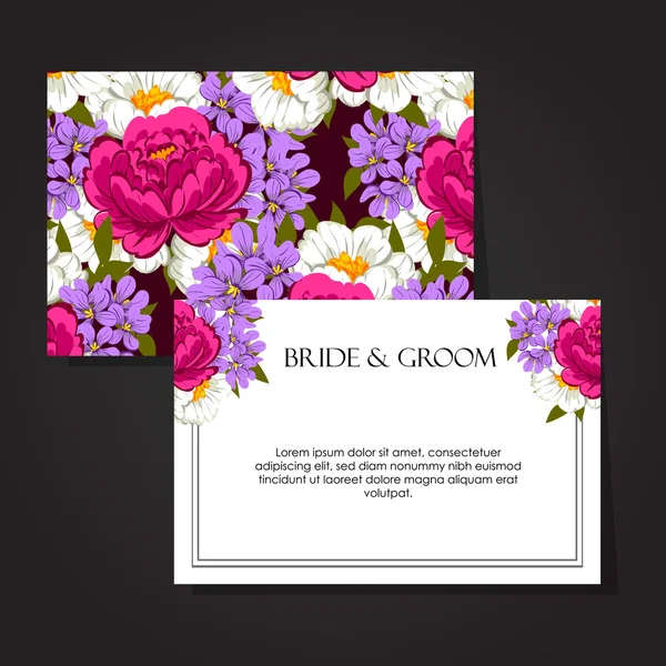 Carte d'invitation de mariage — Image vectorielle