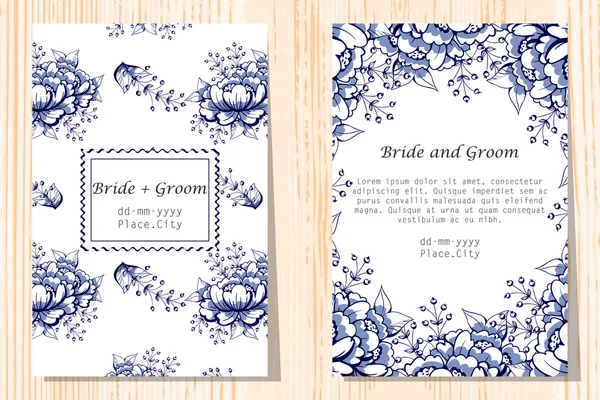 Cartes d'invitation de mariage — Image vectorielle