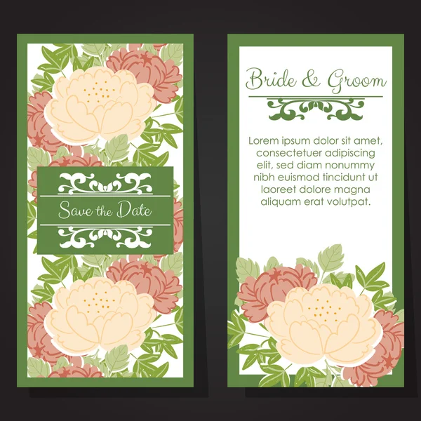 Cartes d'invitation de mariage — Image vectorielle