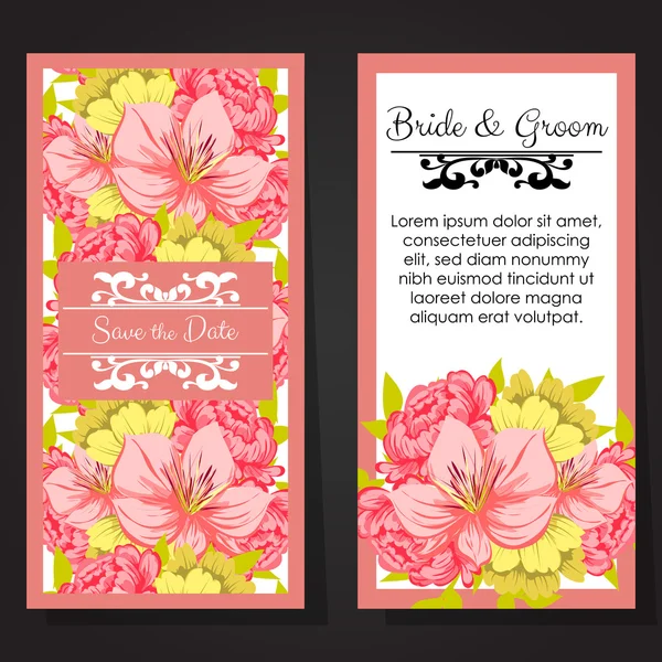 Cartes d'invitation de mariage — Image vectorielle