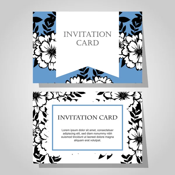 Conjunto de invitaciones florales — Vector de stock