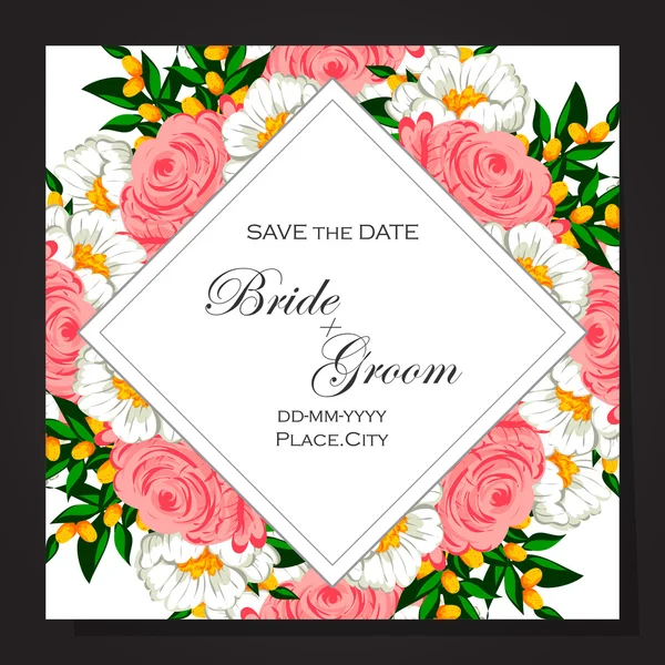 Carte d'invitation de mariage — Image vectorielle