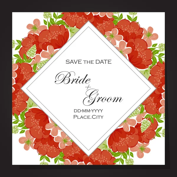 Carte d'invitation de mariage — Image vectorielle