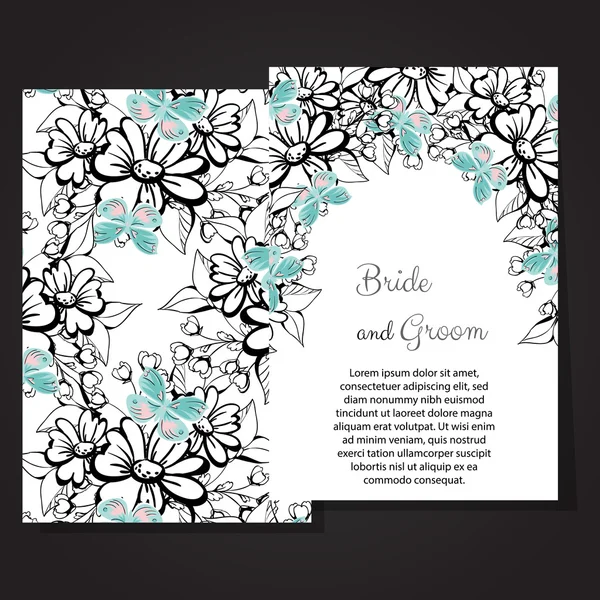 Carte d'invitation de mariage — Image vectorielle