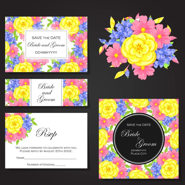 Cartes d'invitation de mariage — Image vectorielle