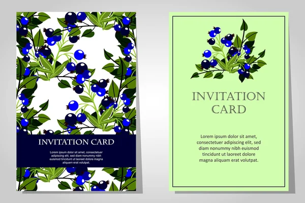 Invitations with floral background — Stock Vector