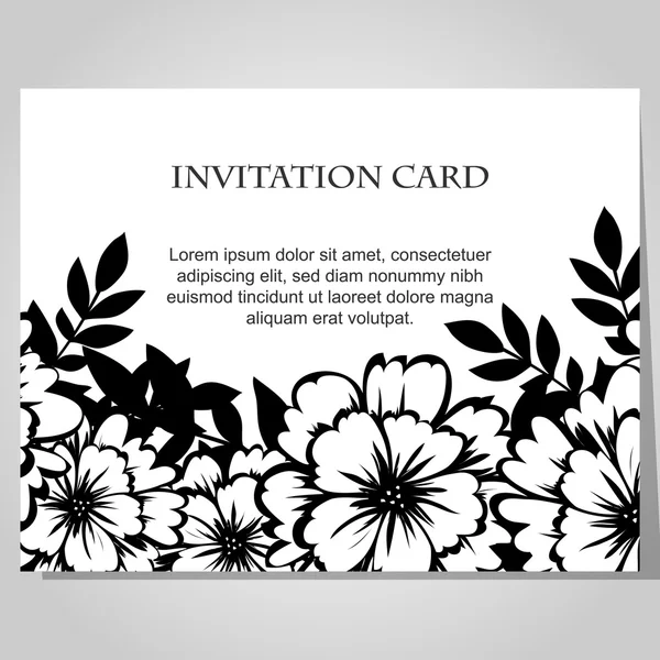 Tarjeta de invitación floral — Vector de stock